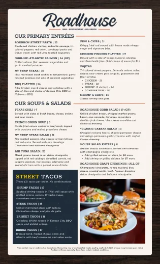 Dining Menu, printed page 2 of 4