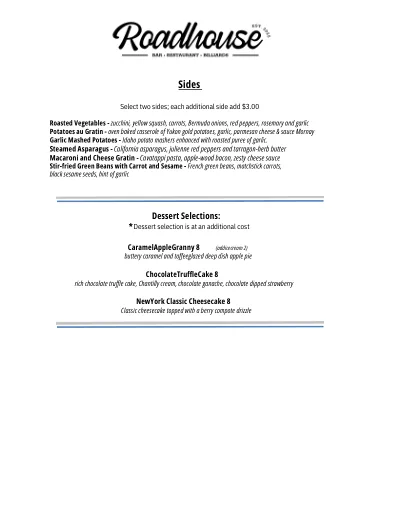 Luncheon Buffet, printed page 2 of 2
