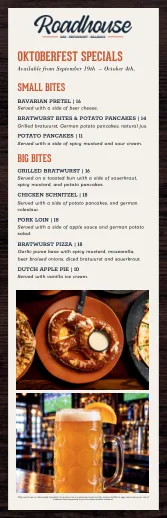 The printed Oktoberfest Specials